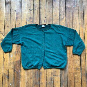 Vintage green button up sweatshirt
